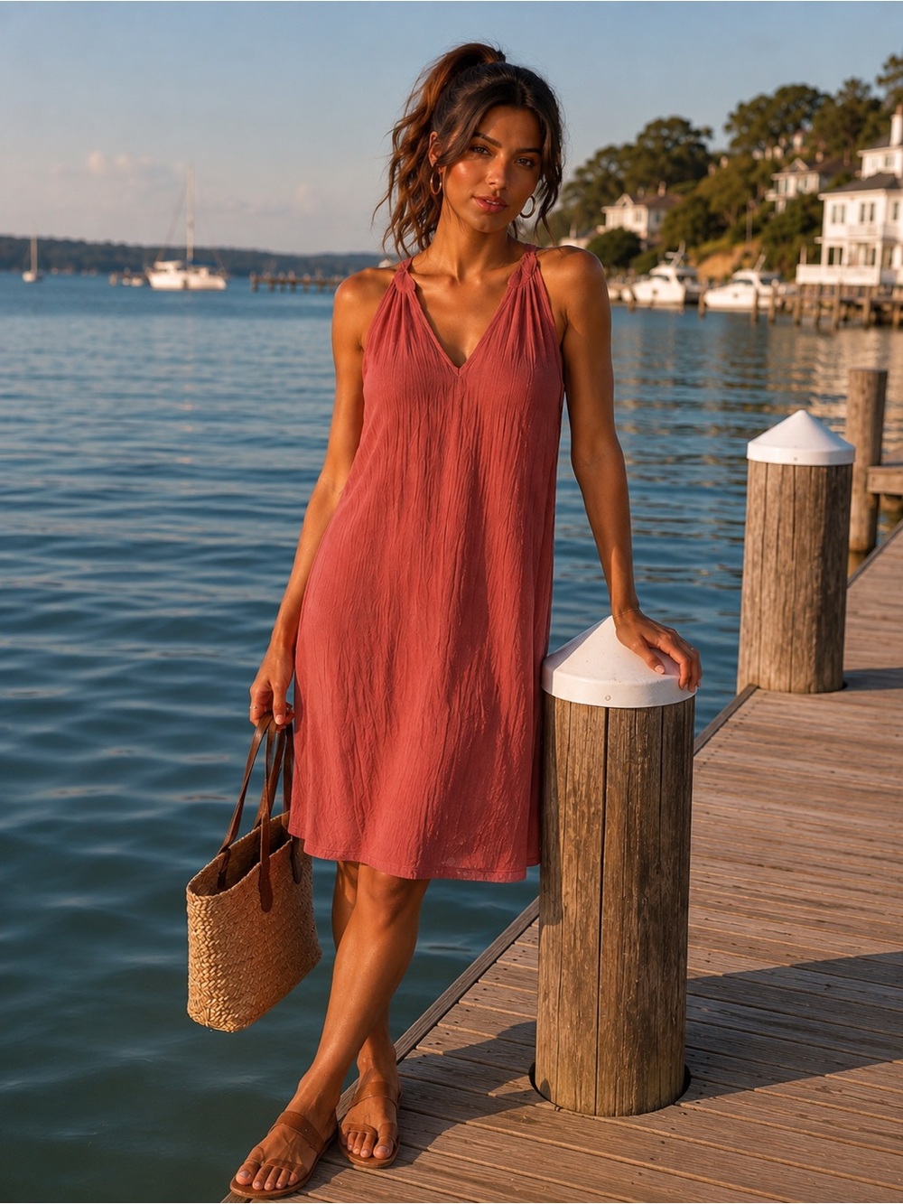 Garnet Hill Sleeveless Cotton Gauze Cover-up Midi Dress - Size XS -